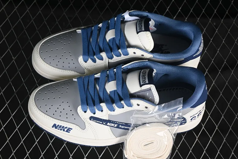 All categories Air Jordan Jordan series basketball shoes Air Jordan 1 Low High-end customized low-top sneakers Travis Scott x Fragment Design x Air Jordan 1 Low OG SP AJ1 Joe 1 joint milk white gray blue low-top cultural casual sneakers XD0798-309